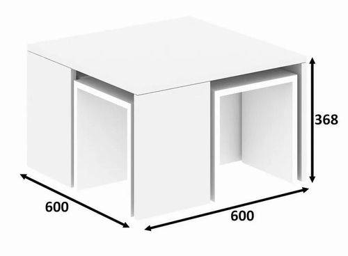 купить Журнальный столик Trendy Ortanca, Alb 60x36x60cm, set в Кишинёве 