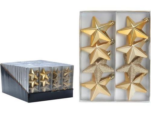 купить Новогодний декор Promstore 34468 Набор украшений елочных Звезда 8x65mm, золотые в Кишинёве 
