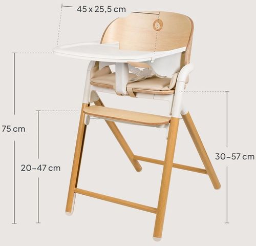 купить Стульчик для кормления Lionelo Celia 3in1 White Natural Wood в Кишинёве 