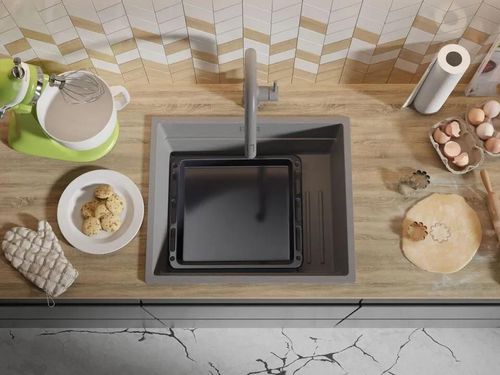 купить Мойка кухонная Primagran Prague 60 Step Level Grey + accesorii 470x560 MPSKS#N в Кишинёве 