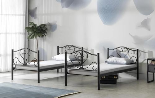 купить Кровать детская Evger R-50 двухъярусная 90x200cm Black (без матраса) в Кишинёве 