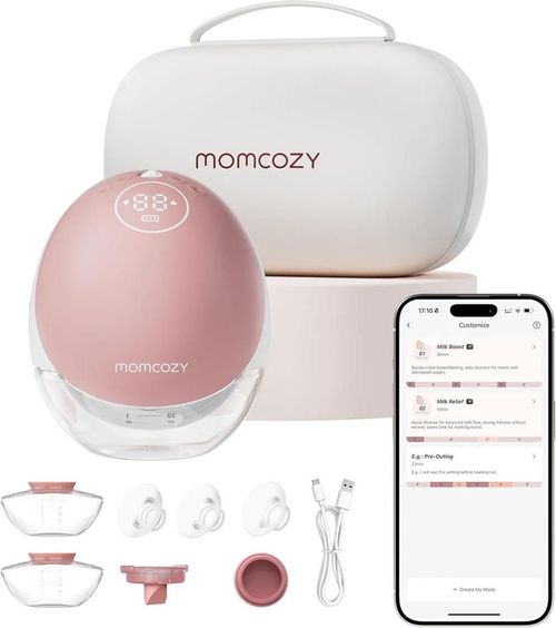 купить Молокоотсос Momcozy BP288-NR70BA-A Pompa de san electrica hands-free M9 Red в Кишинёве 