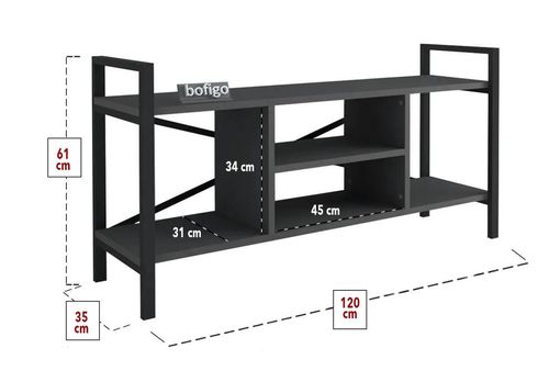 cumpără Comodă TV Nex Home Comoda, cadru metalic, 120x36,5x62,5 cm, Antracit (11-01-08) în Chișinău 