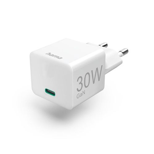 купить Зарядное устройство сетевое Hama 201998 Fast Charger USB-C PD/QCВ®/GaN Mini 30W white в Кишинёве 