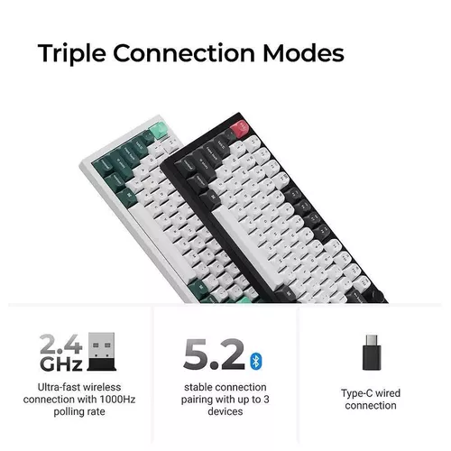 купить Клавиатура Keychron Q3 HE QMK Wireless Custom Full-Metal Mechanical Keyboard (Q3H-M1), Carbon Black в Кишинёве 