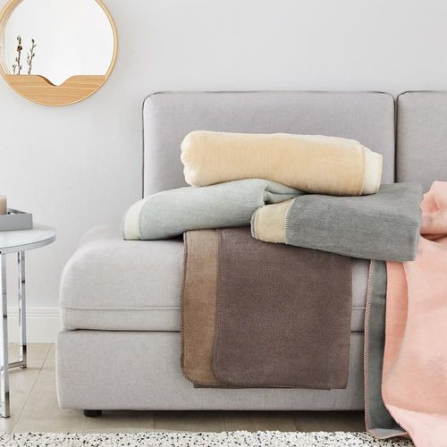 cumpără Textile de casă Ibena 2340/805 Uni Decke Double Face Dublin Grey/white în Chișinău 