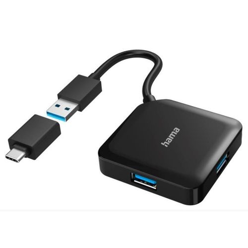 купить Переходник для IT Hama 200116 USB Hub, 4 Ports, USB 3.2, 5 Gbit/s, incl. USB-C Adapter в Кишинёве 