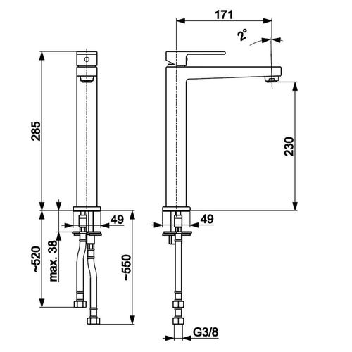купить Смеситель для умывальника kfa armatura Logon черный на столешницу в Кишинёве 