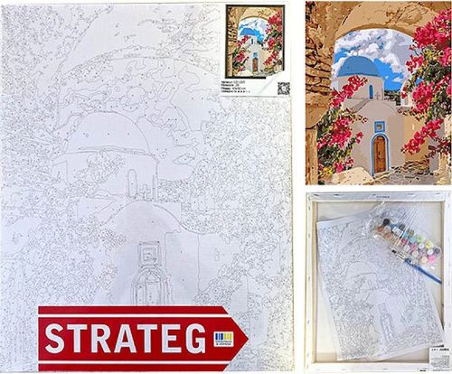 cumpără Tablou pe numere Strateg 57257 Strazile din Santorini 40x50cm în Chișinău 