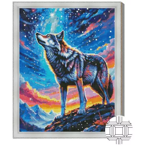 cumpără Tablou pe numere Art Gallery QB206520 Mozaic cu diamante patrate 40x50cm Lup si cer instelat în Chișinău 