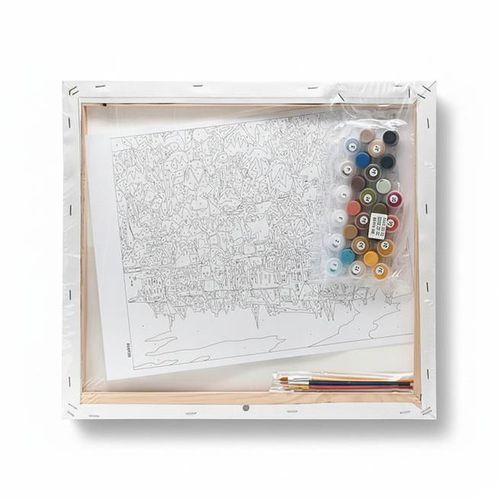 cumpără Tablou pe numere BrushMe SBS032 40x40cm Eco, Casuta sub fulgi de zapada în Chișinău 