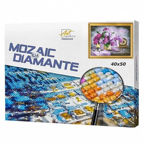 купить Картина по номерам Art Gallery GA80089 Mozaic cu diamante 40x50cm Buchetel de liliac в Кишинёве 