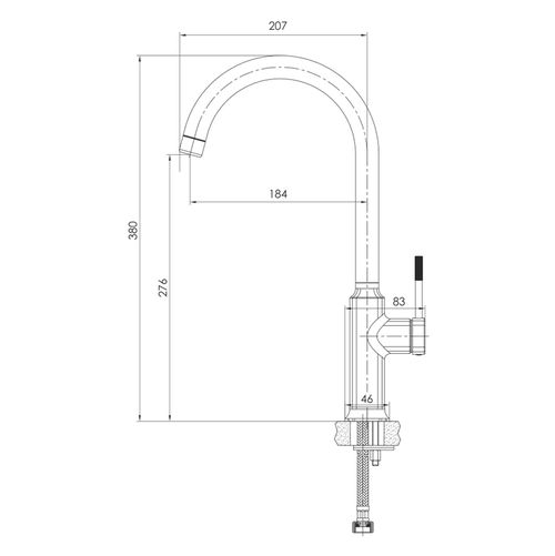 Robinet de bucătărie Imprese BRENTA, crom, 25 mm 