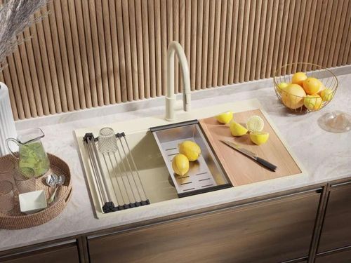 купить Мойка кухонная Primagran Oslo 80 Top Beige + accesorii 530x780 MOMKB в Кишинёве 