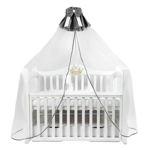 купить Кроватка PernaMea Baldachin Satin Gri (PM.101638/2) в Кишинёве 