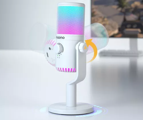 купить Микрофон для ПК Maono DM30RGB(White) в Кишинёве 