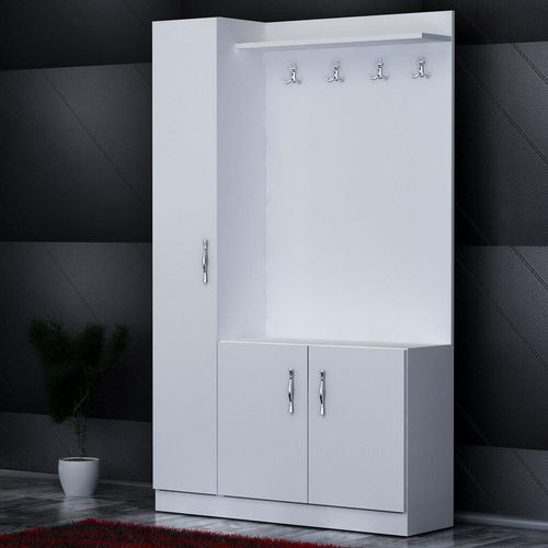 cumpără Mobilă pentru antreu Trendy Naturel, Alb, 110x180x32cm (GTR005919) în Chișinău 