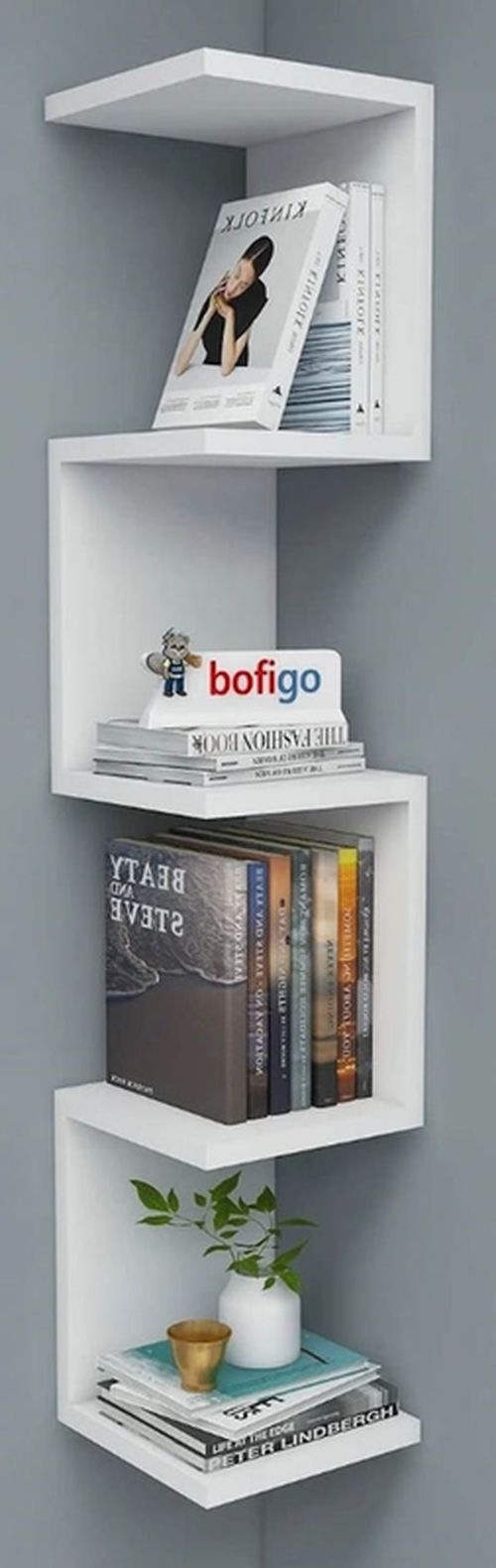 cumpără Raft de birou Nex Home Zigzag, 23x23x111 cm, Alb (15-12-01) în Chișinău 