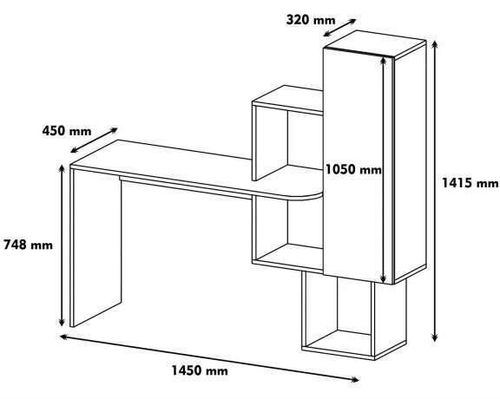 купить Офисный стол Trendy Acelya, Nuc, Alb 145x141x45cm в Кишинёве 