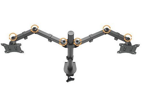 cumpără Brateck LDT42-C024 Dual Monitors Steel Articulating Monitor Arm, for 2 monitors, Clamp-on, 17"-32", +45 în Chișinău 