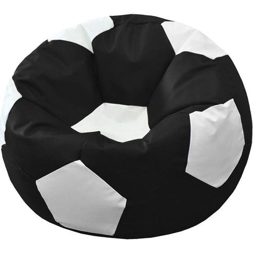 купить Кресло-мешок BeanBag BM6083, Mяч из экокожи Ares, XXL, черный с белым в Кишинёве 
