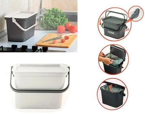 cumpără Coș de gunoi Promstore 35797 Tontarelli Moda 5l, 27.2x17.5x18.5cm, fistic în Chișinău 