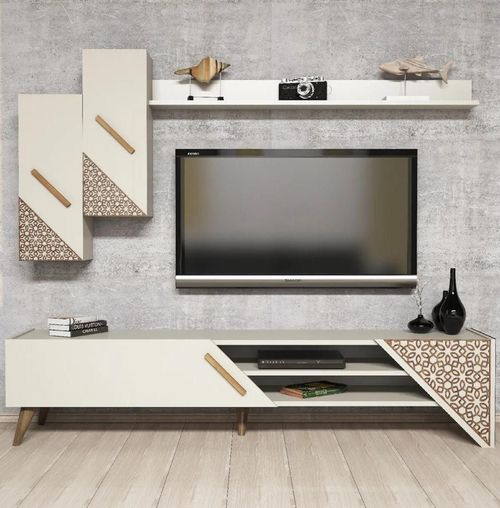 cumpără Set mobilă living Trendy Beril, Crema 180x40x37cm în Chișinău 