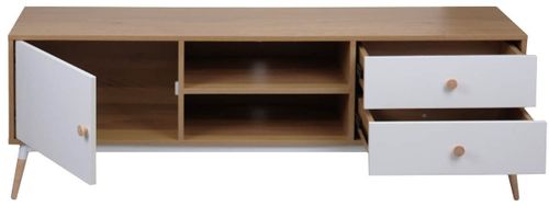 купить Тумба напольная для TV Deco Marani 2 polite 150x40x51H Oak/White в Кишинёве 