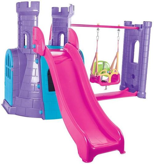 купить Детская площадка Pilsan 07961 Complex de joc Castel cu tobogan și leagăn (disponibil în 2 culori) в Кишинёве 