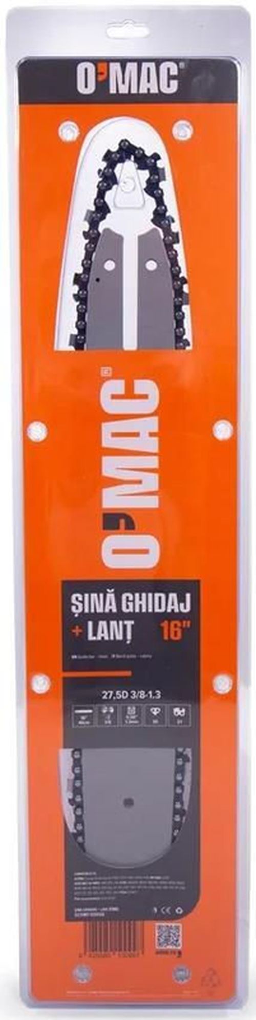 cumpără Accesoriu pentru fierăstrăie O'MAC Șină de ghidare și lanț pentru ferăstrău cu lanț 27.5D 3/8-1.3 în Chișinău 