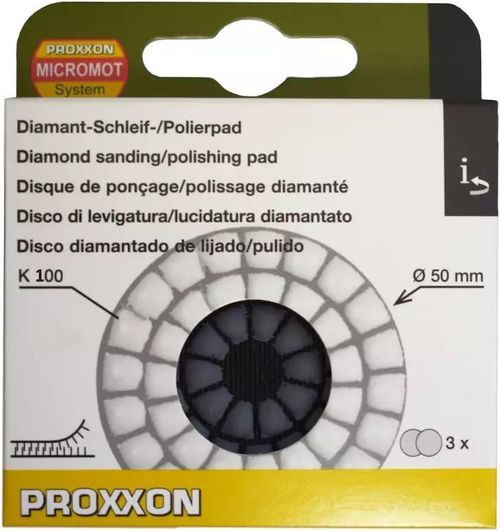 cumpără Set de tubulare, bite, duze Proxxon 28657 Set 3 discuri de șlefuit cu almaz flexibil. Ø50mm #100 în Chișinău 