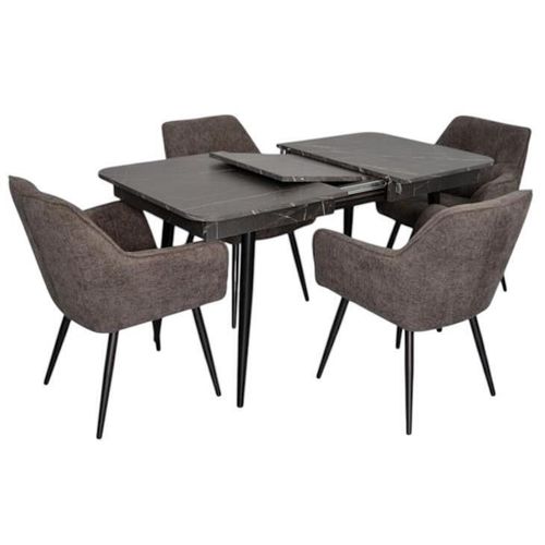 купить Комплект стол и стулья Evelin di Costacurta стол DT-432-3R B + 4 стула YTC-090B Dark grey в Кишинёве 