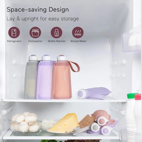 купить Контейнер для хранения пищи Momcozy MS013-IR00NB-A Pungi pentru pastrarea laptelui din silicon Red, 5buc в Кишинёве 