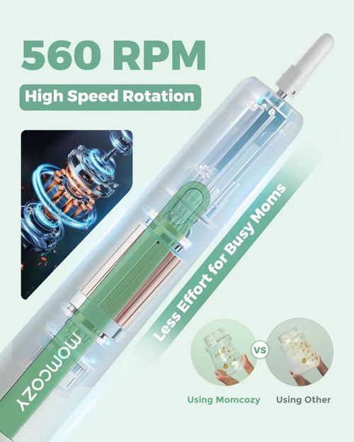купить Посуда для кормления Momcozy LS003-GW00BA-A Set pentru curatarea biberoanelor 7in1 cu perie electrica Green в Кишинёве 