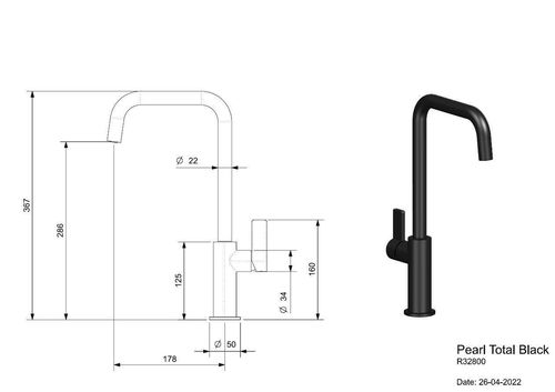купить Смеситель кухонный Reginox R32800 Pearl Black в Кишинёве 