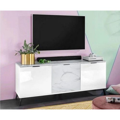 купить Тумба напольная для TV Home Affaire Kitaly 150x40x60 White/Marble в Кишинёве 