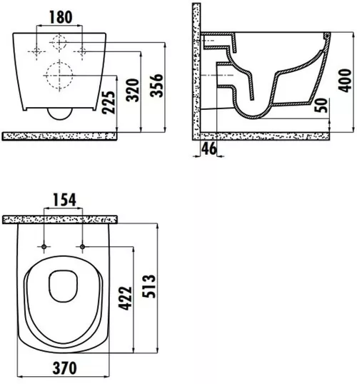 cumpără Vas WC Creavit Elegant EG321-34CB-0002 / KC1103.01.00 RimOFF Vas WC susp.+bide în Chișinău 