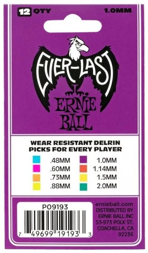 cumpără Accesoriu p/u instrumente muzicale Ernie Ball Everlast Pick Purple 1.00 mm 12 Pack - Pene pentru Chitară în Chișinău 