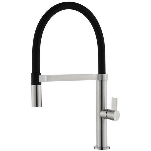 купить Смеситель кухонный Helika-AquaSanita 7043-002 MAGNUS Steel+black silicone hose в Кишинёве 