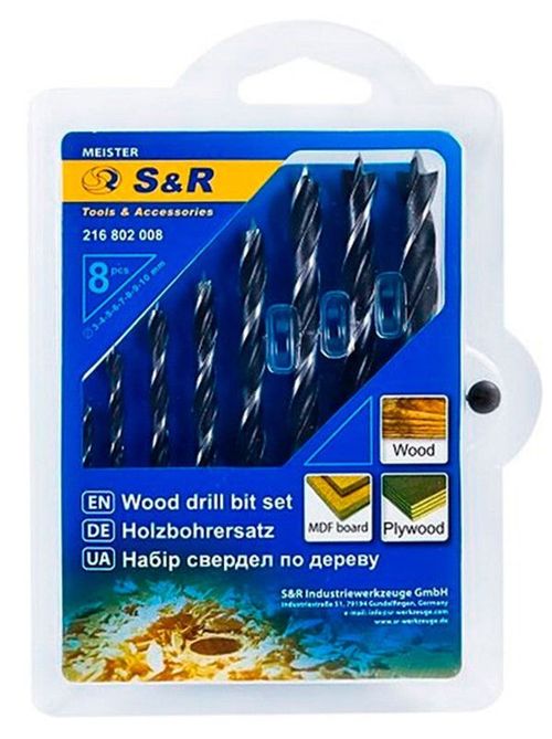 купить Сверло S&R 216802008 Set burghie pentru lemn Meister 8buc в Кишинёве 