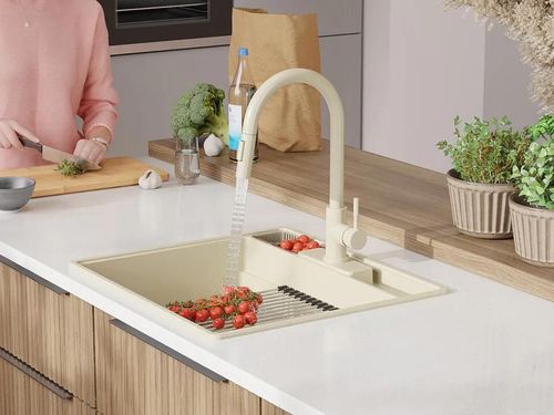 cumpără Chiuvetă bucătărie Primagran New York Multispace 60 Beige + accesorii 580x530 MNAKB#N în Chișinău 