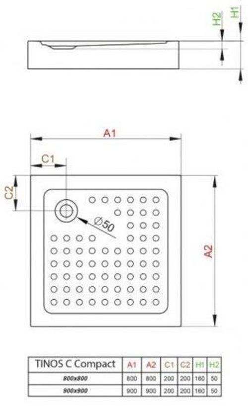 купить Душевой поддон Radaway Tinos C Compact (S4TIC9090-08) в Кишинёве 