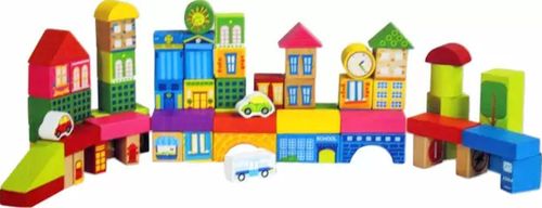 cumpără Set de construcție miscellaneous 612 Constructor City Life 72 buc lemn 167680 în Chișinău 