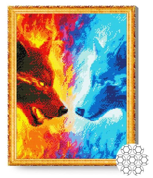 купить Картина по номерам Art Gallery GA82035 Mozaic cu diamante 40x50cm Lupii ying-yan в Кишинёве 