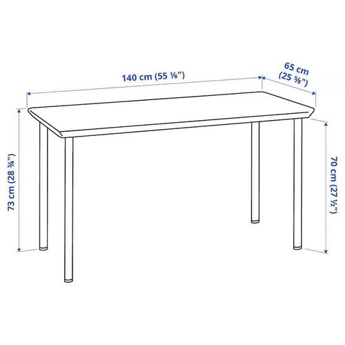 купить Офисный стол Ikea Anfallare/Adils 140x65 (Bambus/Alb) в Кишинёве 