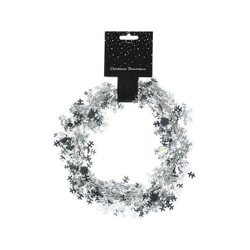 купить Новогодний декор Promstore 49197 Мишура елочная Снежинки 5m, серебряный в Кишинёве 