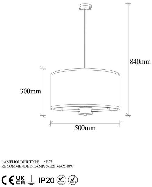 cumpără Lustră Trendy Drum-11650 50x84x50cm în Chișinău 