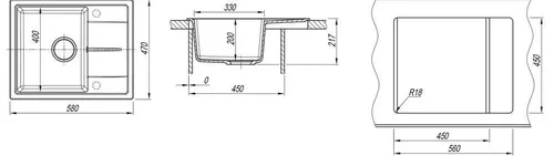 купить Мойка кухонная Dr.Gans Nica 580 Grafit в Кишинёве 