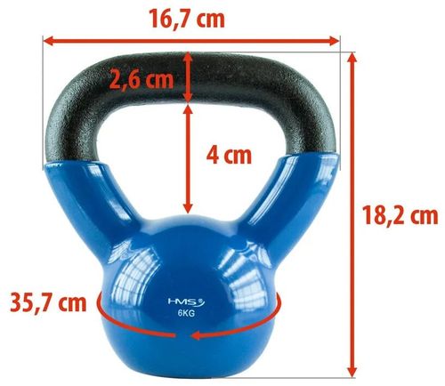 cumpără Ganteră HMS 722 Gantera Vin-Bell otel/vinil 6kg KNV (blue) în Chișinău 