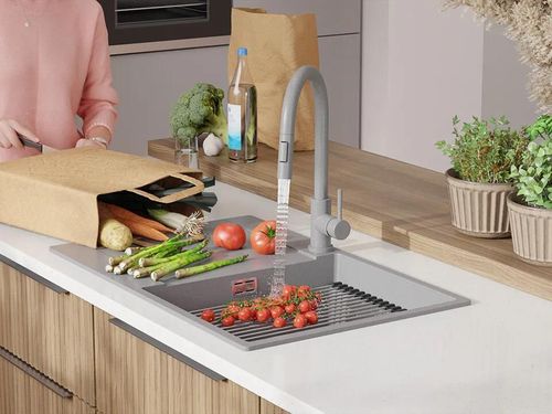 купить Мойка кухонная Primagran San Francisco 780-50 level Grey + accesorii 500x780 MHFKS в Кишинёве 